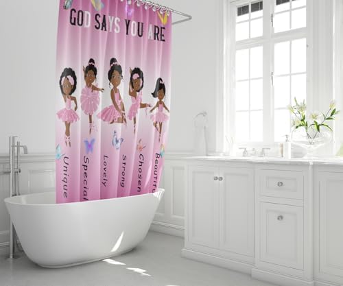BATATADOCE African Black Girl Shower Curtain Set