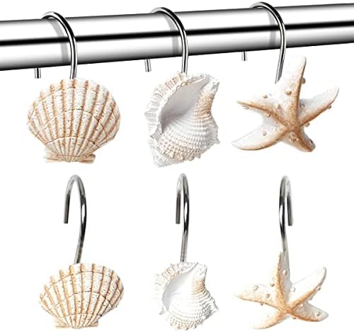 YUKUNTANG Seashell Shower Curtain Hooks