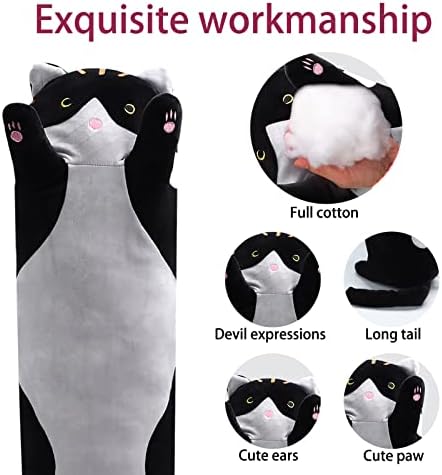 WUYU Plush Cat Pillow Cute Cartoon Soft Stuffed Kitten Throw Toy