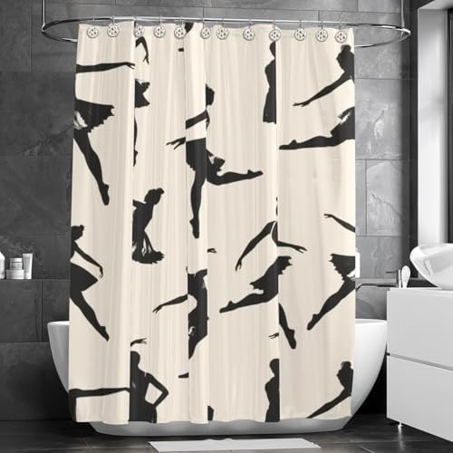 Dancing Ballet Girls Prints Shower Curtain Set