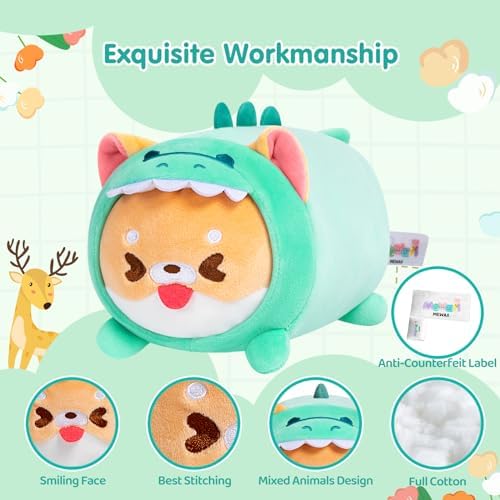 Cute Shiba Plush Pillows Dinosaur Stuffed Toy for Kids Women