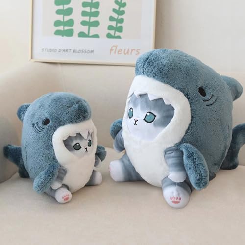Kawaii Shark Cat Plush Toy Stress Relief Unique Gift