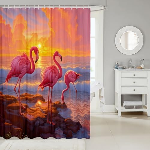 Erosebird Chic Flamingo Bath Curtain