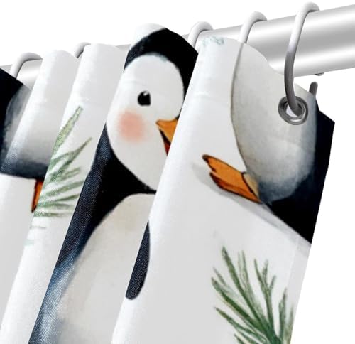VAPOKFPlayful Penguins Branches Shower Curtain Set