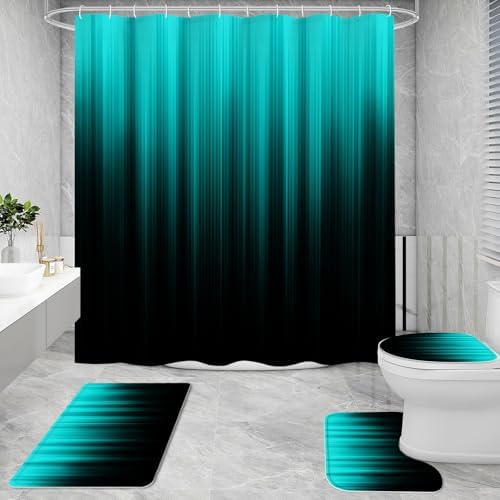 Modern Gradient Shower Curtain Set for Bathroom Uses
