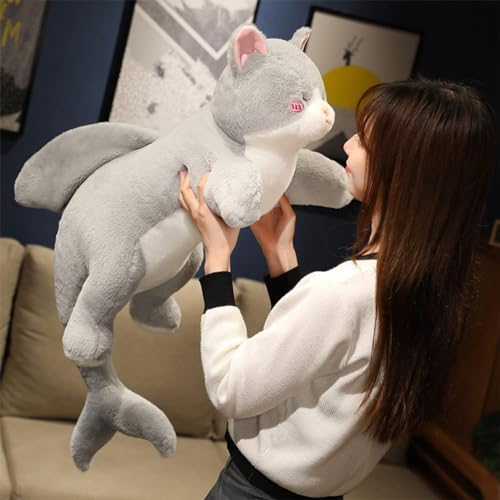 Hofun4U Cat Plush Pillow with Shark Tail - Super Cute