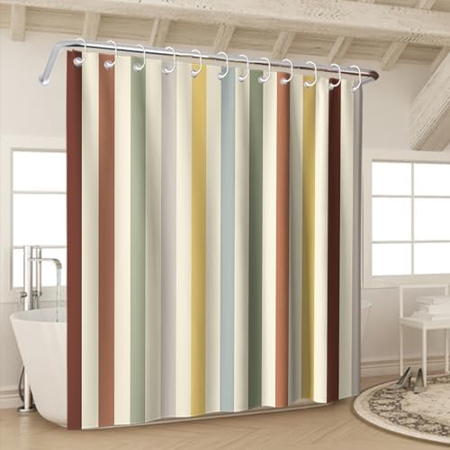 OTRANTO Stripes Shower Curtain Set 72x72