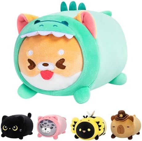Cute Shiba Plush Pillows Dinosaur Stuffed Toy for Kids Women
