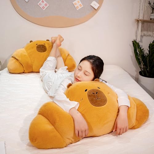 Capybara Croissant Plush Pillow