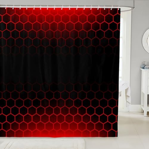 Feelyou Red Black Ombre Bath Curtain