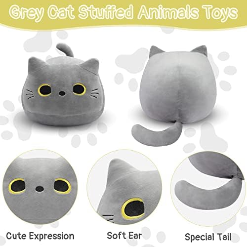 Gray Cat Plush Pillows Toys