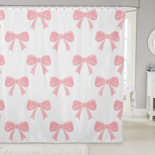 Gpictured Bow Bath Curtain for Kids Adults 72x72 Unique Fun Waterproof