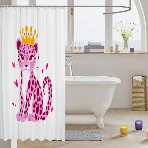 Leopard Cartoon Shower Curtains