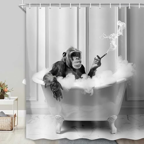 Funny Durable Monkey Shower Curtain 72x72
