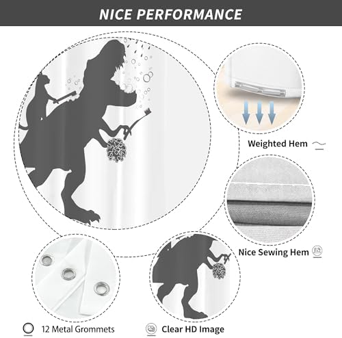 Super Fun Dinosaur Shower Curtain for Kids Waterproof Durable