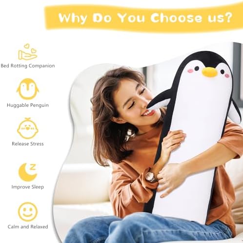 Sprinqdawin Long Penguin Plush Pillow