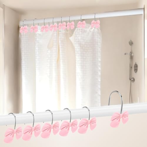 12-Piece Pink Resin Bow Hangers Set for Girls and Princesses