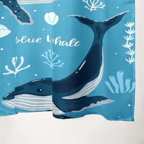 QOOMO Whales Seals Shower Curtain 72x72