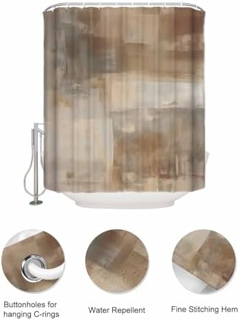 Waterproof Shower Curtain Organizer - 48x72 Brown