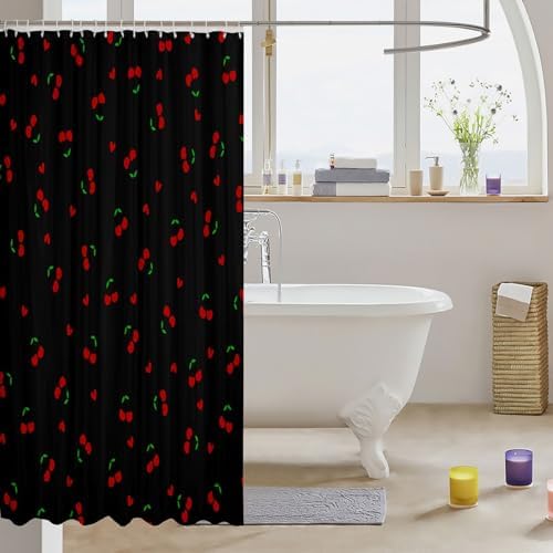 Feelyou Kids 72x72 Shower Curtain Set - Cherry Pattern