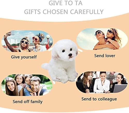 QREZAA 14 Realistic Plush Maltese Dog