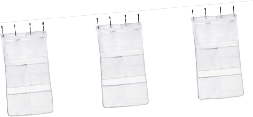 Zerodeko 3-Piece Mesh Shower Organizer with Pockets for bathroom storage
