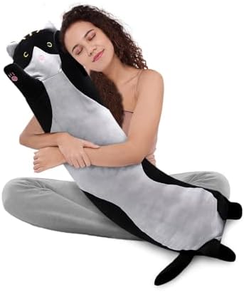 WUYU Plush Cat Pillow Cute Cartoon Soft Stuffed Kitten Throw Toy
