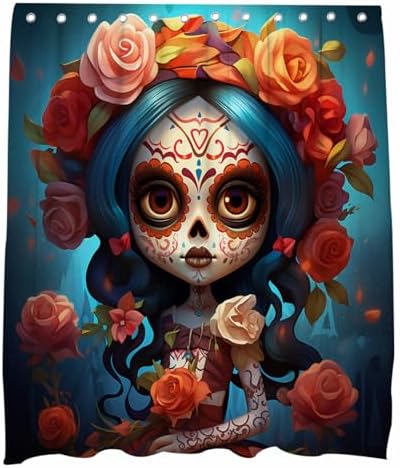 Halloween Zombie Girl Bath Curtain