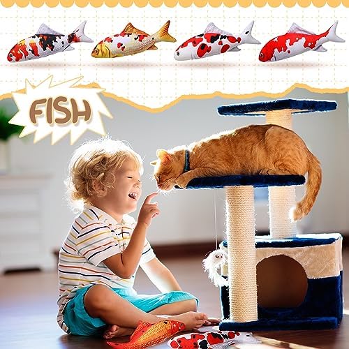 Bargv Six-Piece 12-Inch Fish Plush Pillow for Kids and Cats