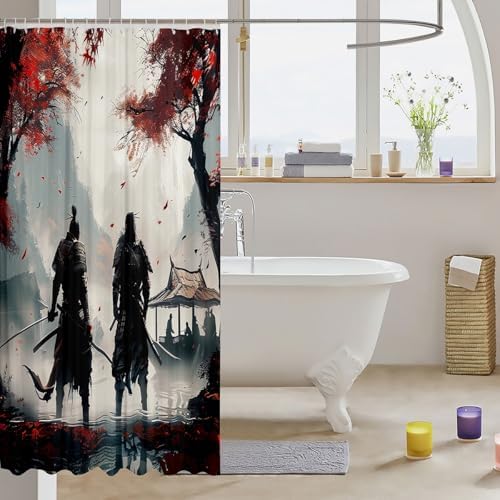 Feelyou Japanese Samurai Bath Curtain