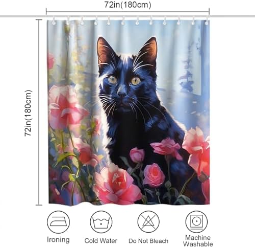 Cute Red Rose Floral Shower Curtain Set