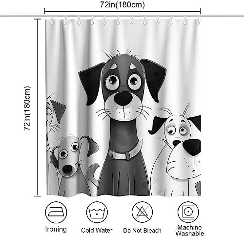 Elegant Spot Dog Bathroom Shower Curtain Set