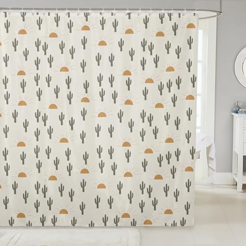 Feelyou Cactus Boho Succulent Shower Curtain for Kids