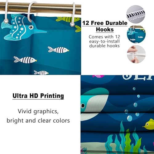 Poedist 4Pcs Bathroom Shower Curtain Sets