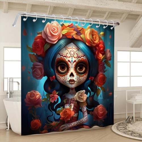 Halloween Zombie Girl Bath Curtain