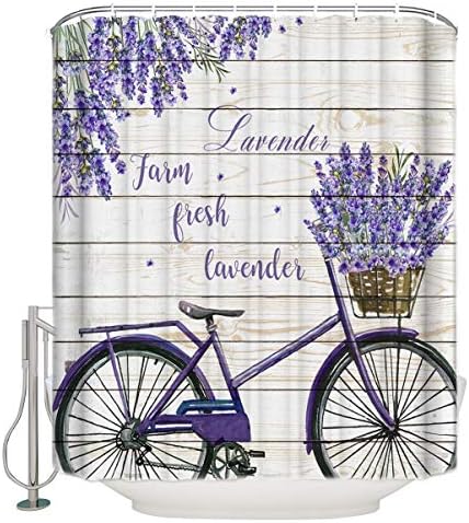 TocaHome 12-Hook Waterproof Farm Fresh Washable Bathroom Shower Curtain Set