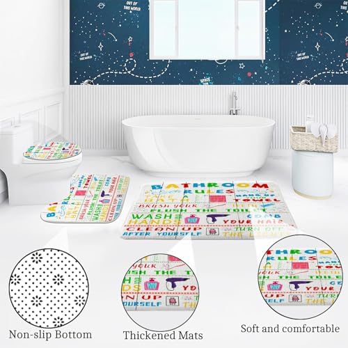 Fun bath time with 4pc Pinpai Kids Shower Curtain Set