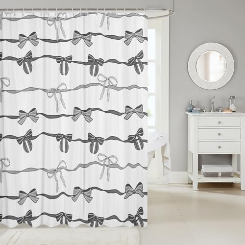 Fun Cartoon Bowknot Shower Curtain Set