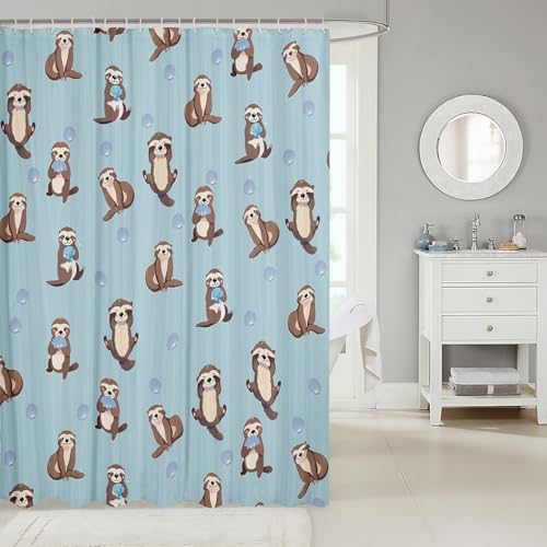 Feelyou Kawaii Seaworld 72x72 Blue Ocean Shell Bath Curtain