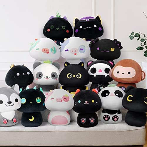 Squishy Cat Mushroom Plush Pillow