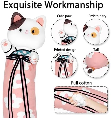 Adorable Pink Cat Plush Pillow for Kids