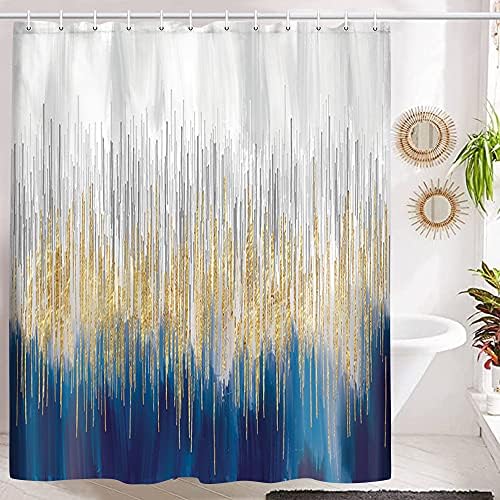 Stunning Grey Blue Abstract Art Shower Curtain