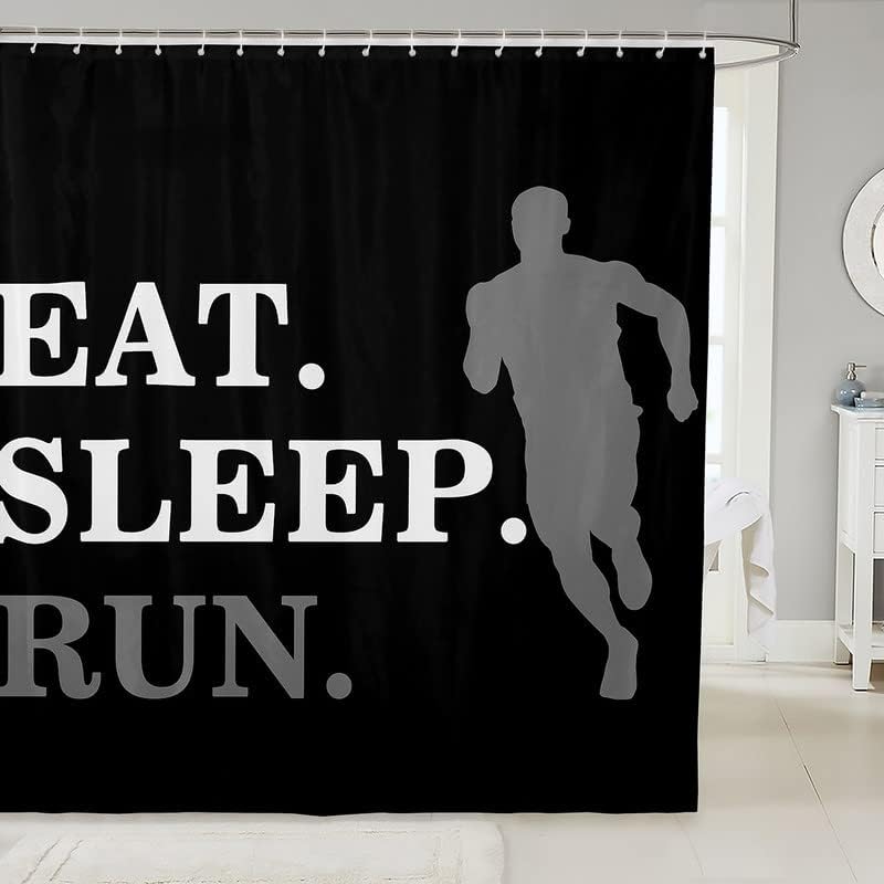 Jeffeloi Sports-Themed Running Bathroom Curtain 72x78 inches