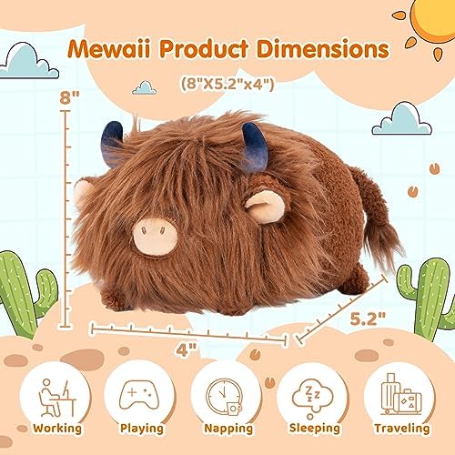 Mewaii Cute Highland Cow Plush Pillow - Soft squishy for cuddling