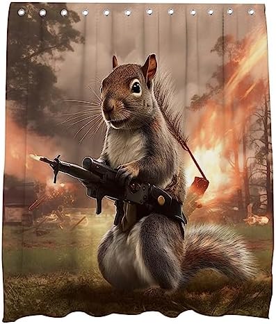 Elevate your bathroom with the Handsome War Rat shower curtain set