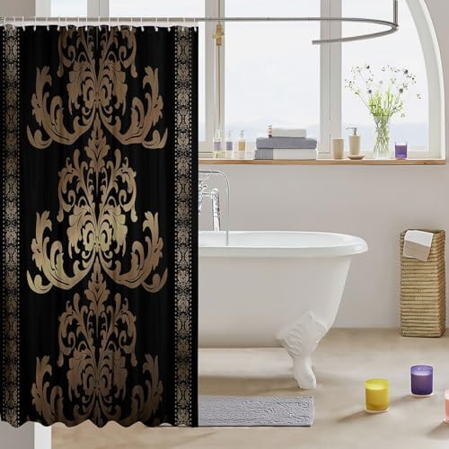 Feelyou Vintage Damask Bath Curtain Set