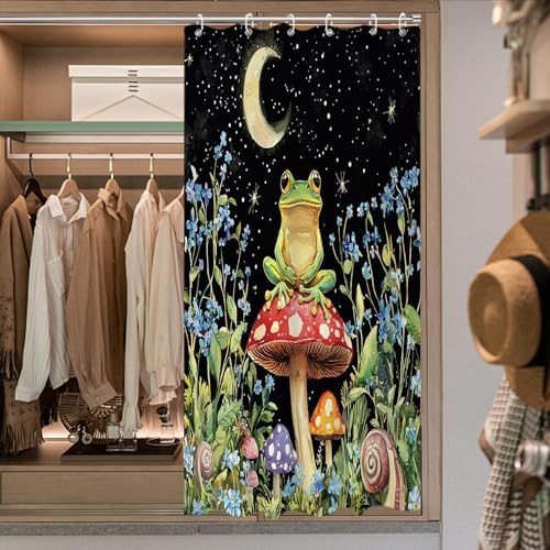 Funny Mushroom Shower Curtain with Hooks Set