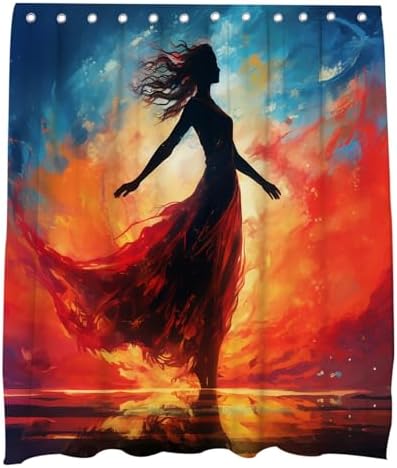 72x72 Abstract Minimalist Weighted Bath Curtain