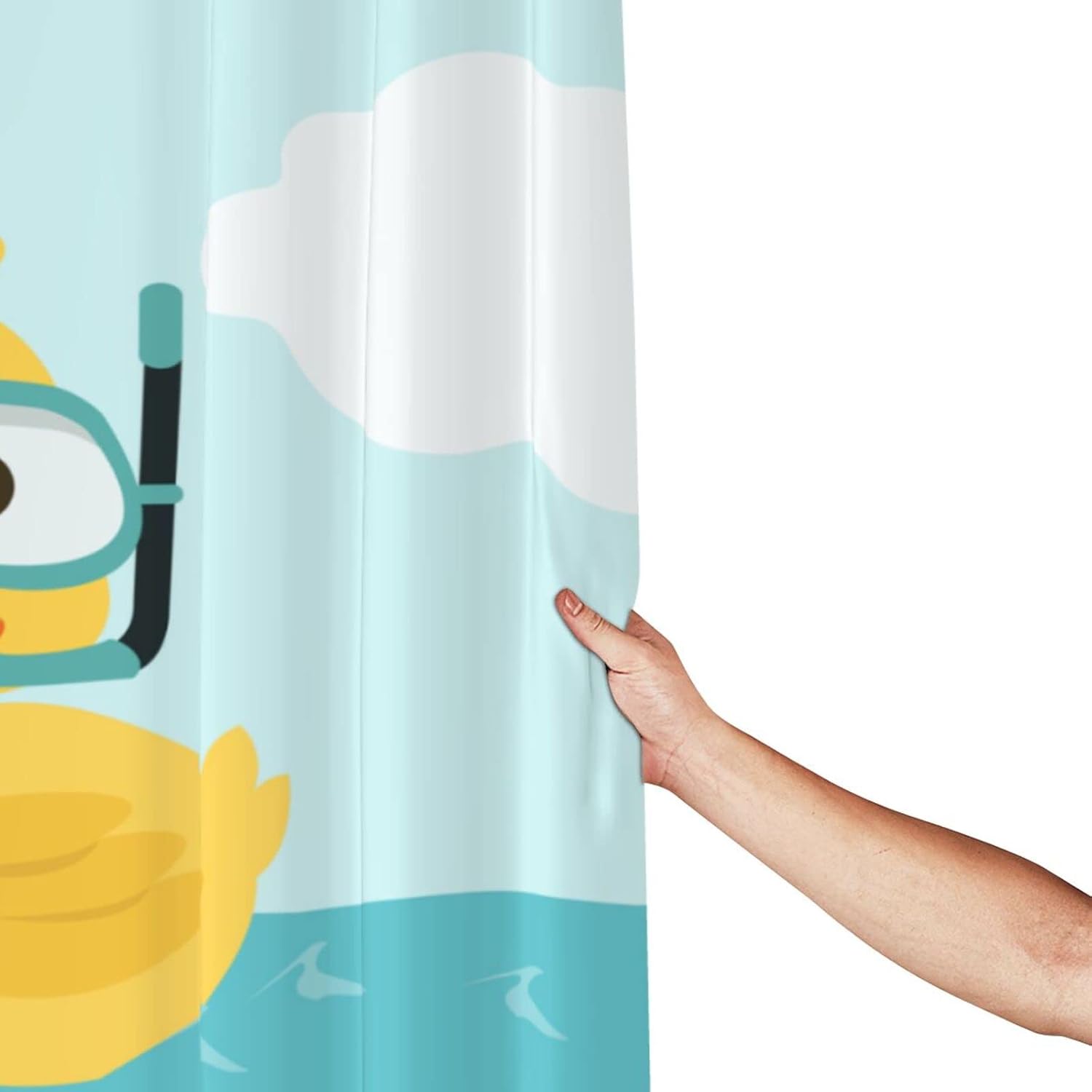 Lovetar Cute Duck Kids Waterproof Shower Curtain Set
