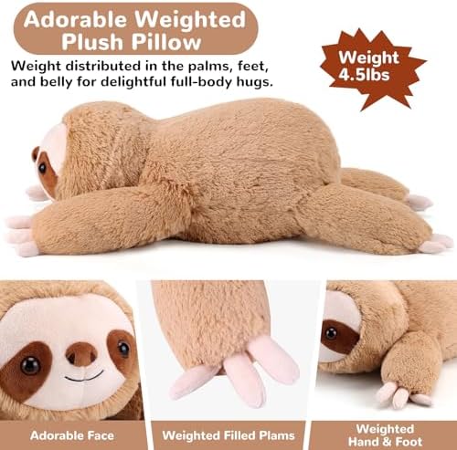 Sloth Weighted Plush Animal Gnomantic